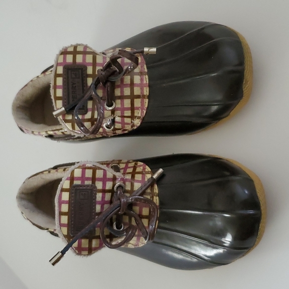 Sperry Shoes - Sperry Top-Sider Duck Rain Short Brown Rubber Boots Size 8